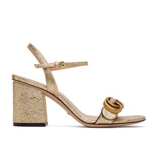 Gucci Silver GG Marmont Heeled Sandals Women’s EU 36.5/US 6.5 $850